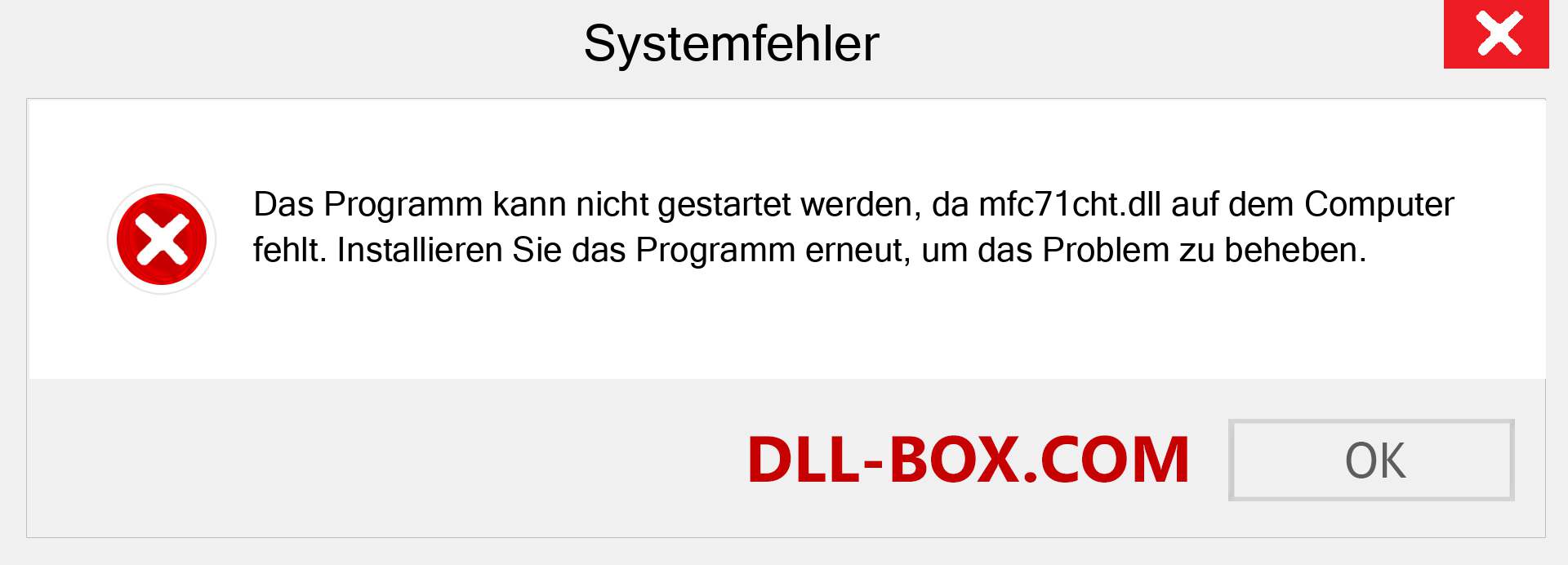 mfc71cht.dll-Datei fehlt?. Download für Windows 7, 8, 10 - Fix mfc71cht dll Missing Error unter Windows, Fotos, Bildern