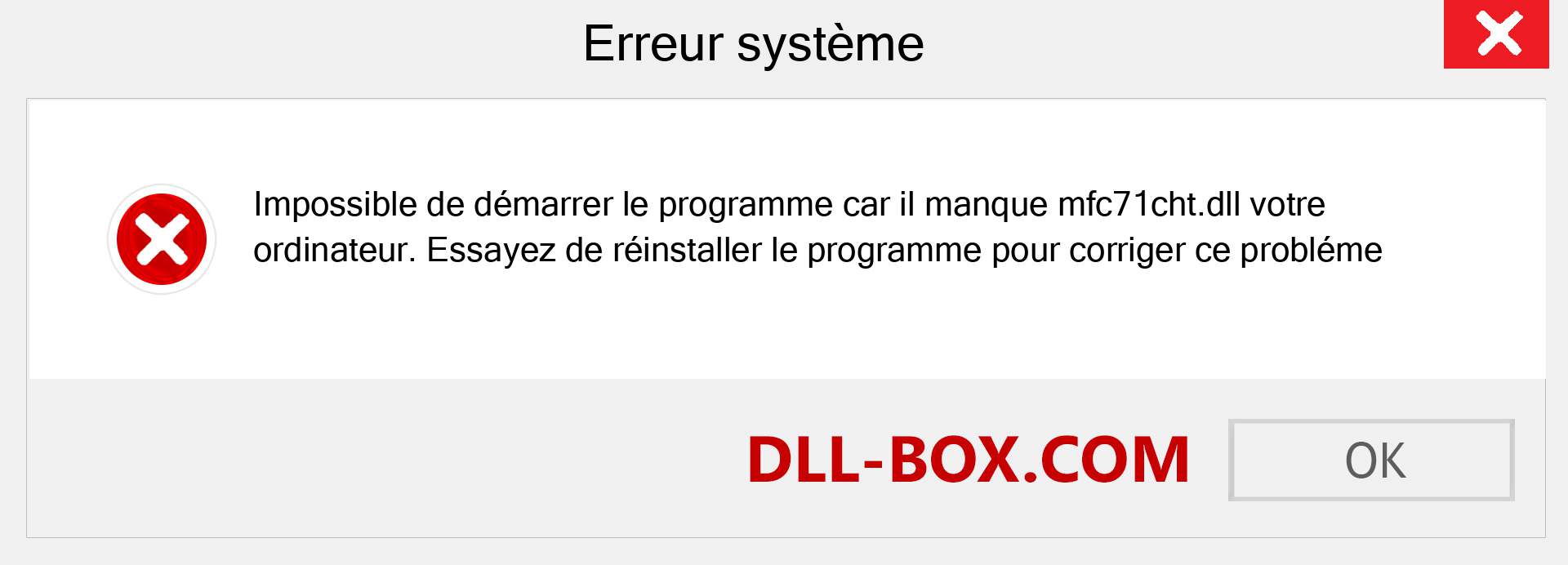 Le fichier mfc71cht.dll est manquant ?. Télécharger pour Windows 7, 8, 10 - Correction de l'erreur manquante mfc71cht dll sur Windows, photos, images